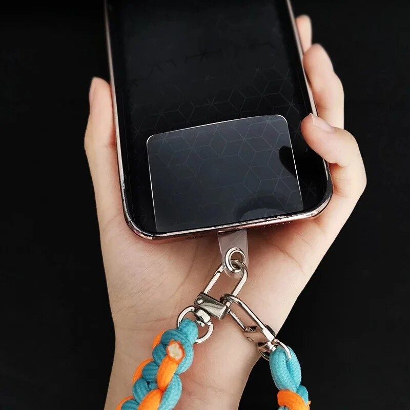 50PCS Transparent Flexible Phone Lanyard Cads Mobile Phone Universal Tether Tabs Clear Hanging Strap Patches Cord Clip