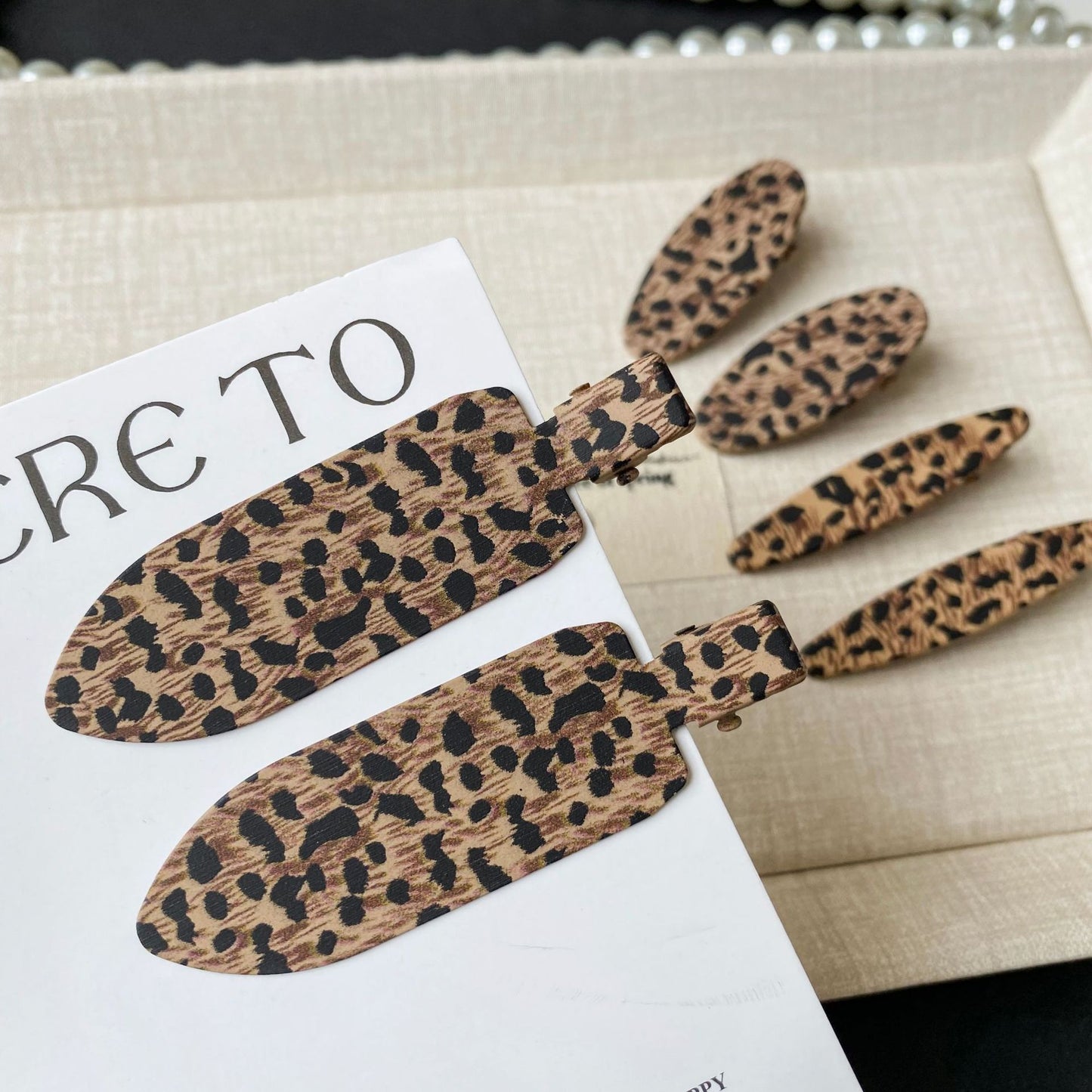 leopard print hair clips personalized fashion versatile side broken hair clips forehead without trace clip